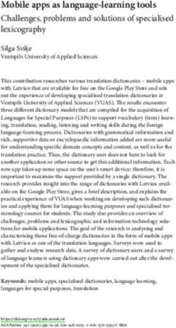 Mobile apps as language-learning tools Challenges, problems and solutions of specialised lexicography - Ingenta Connect