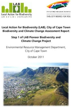 Local Action for Biodiversity (LAB), City of Cape Town Biodiversity and Climate Change Assessment Report Step 1 of LAB Pioneer Biodiversity and ...