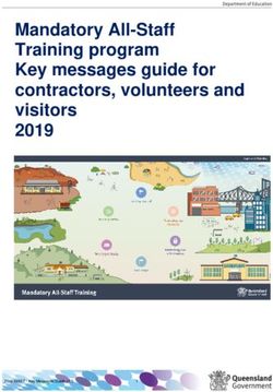 Mandatory All-Staff Training program Key messages guide for contractors, volunteers and visitors 2019 - Department of Education