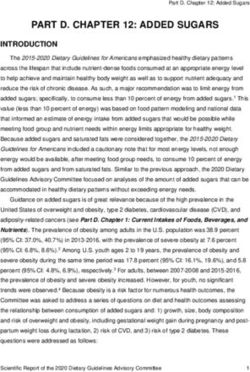 PART D. CHAPTER 12: ADDED SUGARS - Dietary Guidelines for Americans