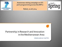 P.R.I.M.A Partnership in Research and Innovation in the Mediterranean Area - Awareness raising campaign on STI joint programming across the MPCs ...