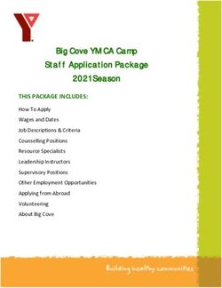 Big Cove YMCA Camp Staff Application Package 2021 Season