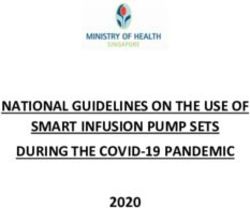 NATIONAL GUIDELINES ON THE USE OF SMART INFUSION PUMP SETS DURING THE COVID-19 PANDEMIC 2020 - MOH'S