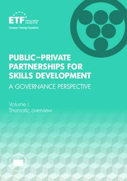 PUBLIC-PRIVATE PARTNERSHIPS FOR SKILLS DEVELOPMENT - A GOVERNANCE PERSPECTIVE Volume I. Thematic overview