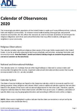 Calendar of Observances 2020 - ADL