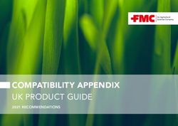 COMPATIBILITY APPENDIX - UK PRODUCT GUIDE 2021 RECOMMENDATIONS