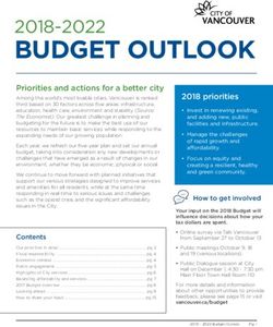 Priorities and actions for a better city - City of Vancouver