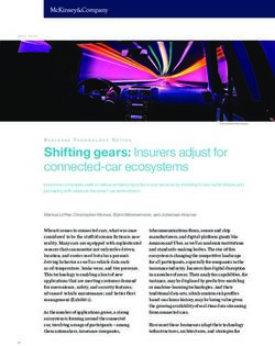 SHIFTING GEARS: INSURERS ADJUST FOR CONNECTED-CAR ECOSYSTEMS - MCKINSEY