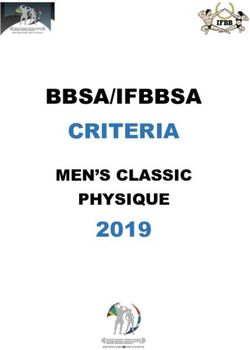 BBSA/IFBBSA CRITERIA 2019 - MEN'S CLASSIC PHYSIQUE