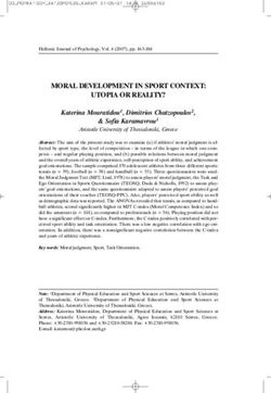 MORAL DEVELOPMENT IN SPORT CONTEXT: UTOPIA OR REALITY?