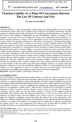 Vicarious Liability As A Point Of Convergence Between The Law Of Contract And Tort