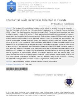 Effect of Tax Audit on Revenue Collection in Rwanda - Global Journals