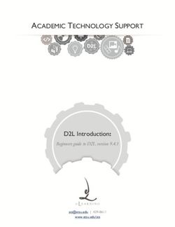ACADEMIC TECHNOLOGY SUPPORT - D2L Introduction: Beginners guide to D2L version 9.4.1