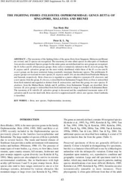 THE FIGHTING FISHES (TELEOSTEI: OSPHRONEMIDAE: GENUS BETTA) OF SINGAPORE, MALAYSIA AND BRUNEI