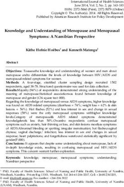 Knowledge and Understanding of Menopause and Menopausal Symptoms: A Namibian Perspective