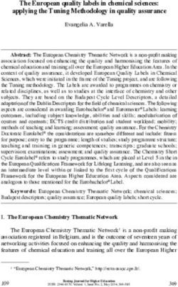 The European quality labels in chemical sciences: applying the Tuning Methodology in quality assurance - Tuning ...