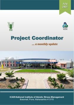 Project Coordinator . a monthly update - July 2021 - National Institute of Abiotic Stress ...