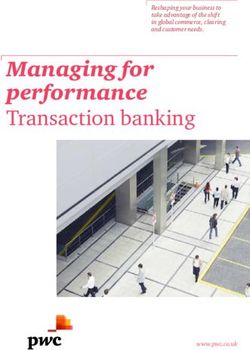 Managing for performance Transaction banking - Reshaping your business to take advantage of the shift in global commerce, clearing and customer ...