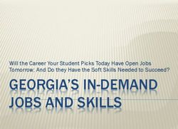 GEORGIA'S IN-DEMAND JOBS AND SKILLS - Will the Career Your Student Picks Today Have Open Jobs Tomorrow; And Do they Have the Soft Skills Needed to ...