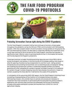 THE FAIR FOOD PROGRAM COVID-19 PROTOCOLS - Protecting farmworkers' human rights during the COVID-19 pandemic
