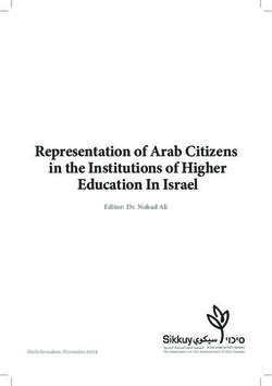 REPRESENTATION OF ARAB CITIZENS IN THE INSTITUTIONS OF HIGHER EDUCATION IN ISRAEL - EDITOR DRÆ NOHAD ALI