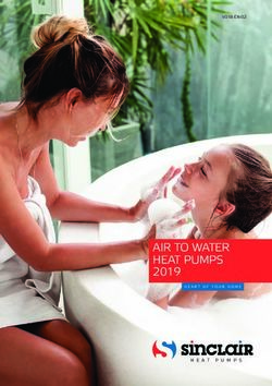 AIR TO WATER HEAT PUMPS 2019 - Sinclair