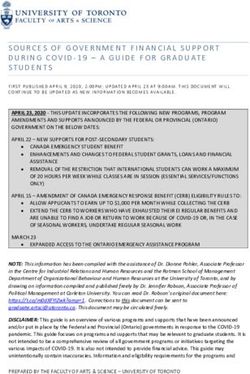 SOURCES OF GOVERNMENT FINANCIAL SUPPORT DURING COVID-19 - A GUIDE FOR GRADUATE - A Guide for Graduate ...