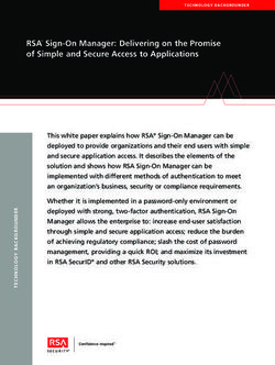 RSA Sign-On Manager: Delivering on the Promise of Simple and Secure Access to Applications