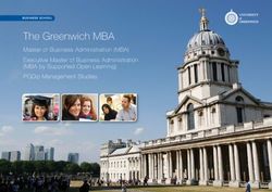 The Greenwich MBA Master of Business Administration (MBA) Executive Master of Business Administration (MBA by Supported Open Learning) PGDip ...