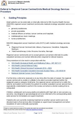 Referral to Regional Cancer Centres/Units Medical Oncology Services Procedure
