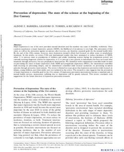 Prevention of depression: The state of the science at the beginning of the 21st Century