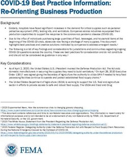 COVID-19 Best Practice Information: Re-Orienting Business Production - FEMA