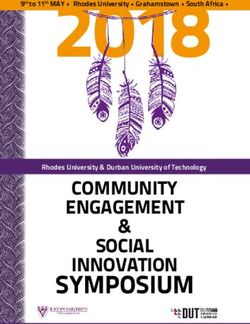 2018 SYMPOSIUM INNOVATION COMMUNITY ENGAGEMENT SOCIAL & - Rhodes University