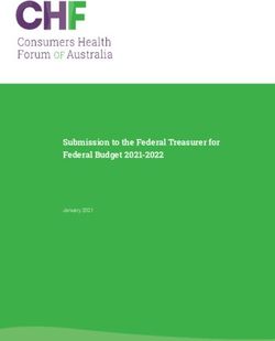 Submission to the Federal Treasurer for Federal Budget 2021-2022