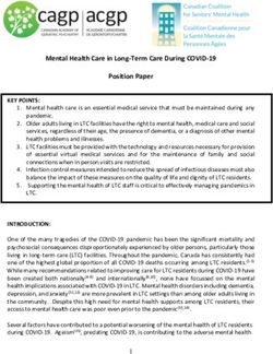 Mental Health Care in Long-Term Care During COVID-19 Position Paper