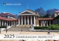 UNIVERSITY OF CAPE TOWN - 2025 UNDERGRADUATE PROSPECTUS