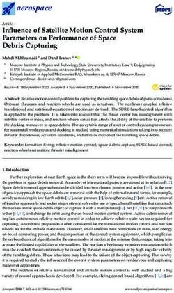 Influence of Satellite Motion Control System Parameters on Performance of Space Debris Capturing - MDPI