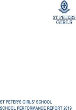 ST PETER'S GIRLS' SCHOOL SCHOOL PERFORMANCE REPORT 2019