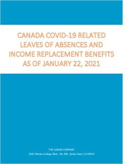 CANADA COVID-19 RELATED LEAVES OF ABSENCES AND INCOME REPLACEMENT BENEFITS AS OF JANUARY 22, 2021