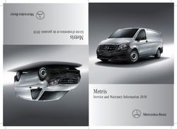 Metris Livret d'entretien et de garantie 2018 - Metris - Mercedes-Benz Vans