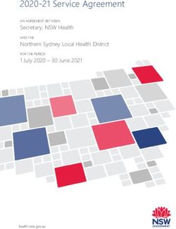 2020-21 Service Agreement - Secretary, NSW Health Northern Sydney Local Health District - the Northern Sydney Local ...