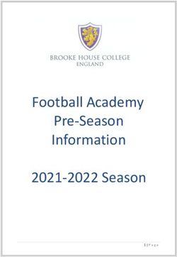 Football Academy Pre-Season Information 2021-2022 Season