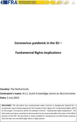 Coronavirus pandemic in the EU - Fundamental Rights Implications - European Union Agency for Fundamental Rights