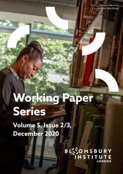 Working Paper Series Volume 5, Issue 2/3, December 2020 - Bloomsbury Institute