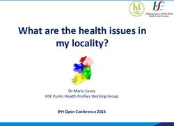 What are the health issues in my locality? - Dr Marie Casey HSE Public Health Profiles Working Group - IPH Open Conference