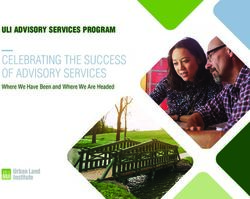 CELEBRATING THE SUCCESS OF ADVISORY SERVICES - ULI ADVISORY SERVICES PROGRAM Where We Have Been and Where We Are Headed