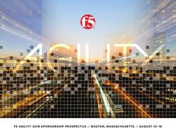F5 AGILITY 2018 SPONSORSHIP PROSPECTUS BOSTON, MASSACHUSETTS - F5 Networks