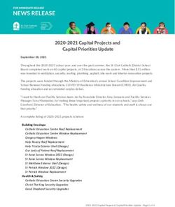 2020-2021 Capital Projects and Capital Priorities Update