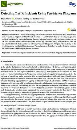 Detecting Traffic Incidents Using Persistence Diagrams - MDPI