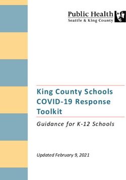 King County Schools COVID-19 Response Toolkit - Guidance for K-12 Schools Updated February 9, 2021